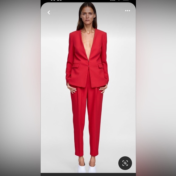 Zara red suit high waisted red pants S - Picture 2 of 3